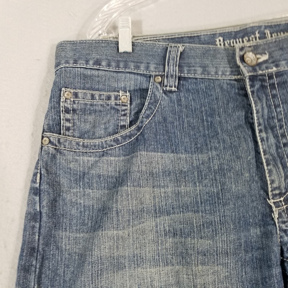 Request jeans men's 36x30 loose straight blue denim pants retro Y2K - Picture 3 of 11